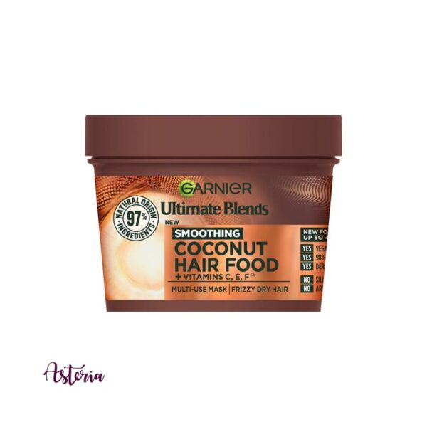 Garnier Hair Food Coconut & Macadamia 3-In-1 Frizzy Hair Mask Treatment, 400 ml