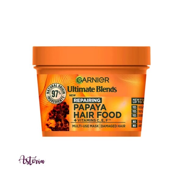 Garnier Ultimate Blends Hair Food Papaya & Amla 3-In-1 Damaged Hair Mask Treatment, 400 ml