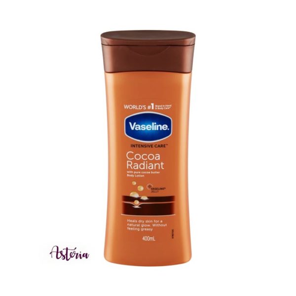 Vaseline Intensive Care Cocoa Radiant Body Lotion has non-greasy fast absorbent creamy formula