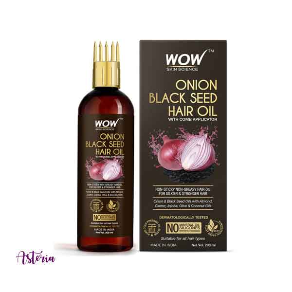 WOW Skin Science Onion Black Seed Hair Oil With Comb Applicator, 100 mL –  Asteria