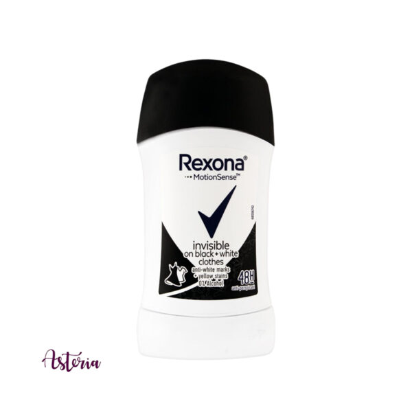 Rexona Invisible On Black + White Clothes Deodorant Antiperspirant Stick, 40g