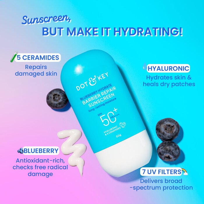 Dot & Key Blueberry Hydrate Barrier Repair Sunscreen SPF 50+ PA++++, 50 g - Image 5
