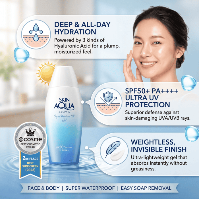 Skin Aqua Super Moisture UV Gel Sunscreen SPF 50+ PA++++, 110 g - Image 2